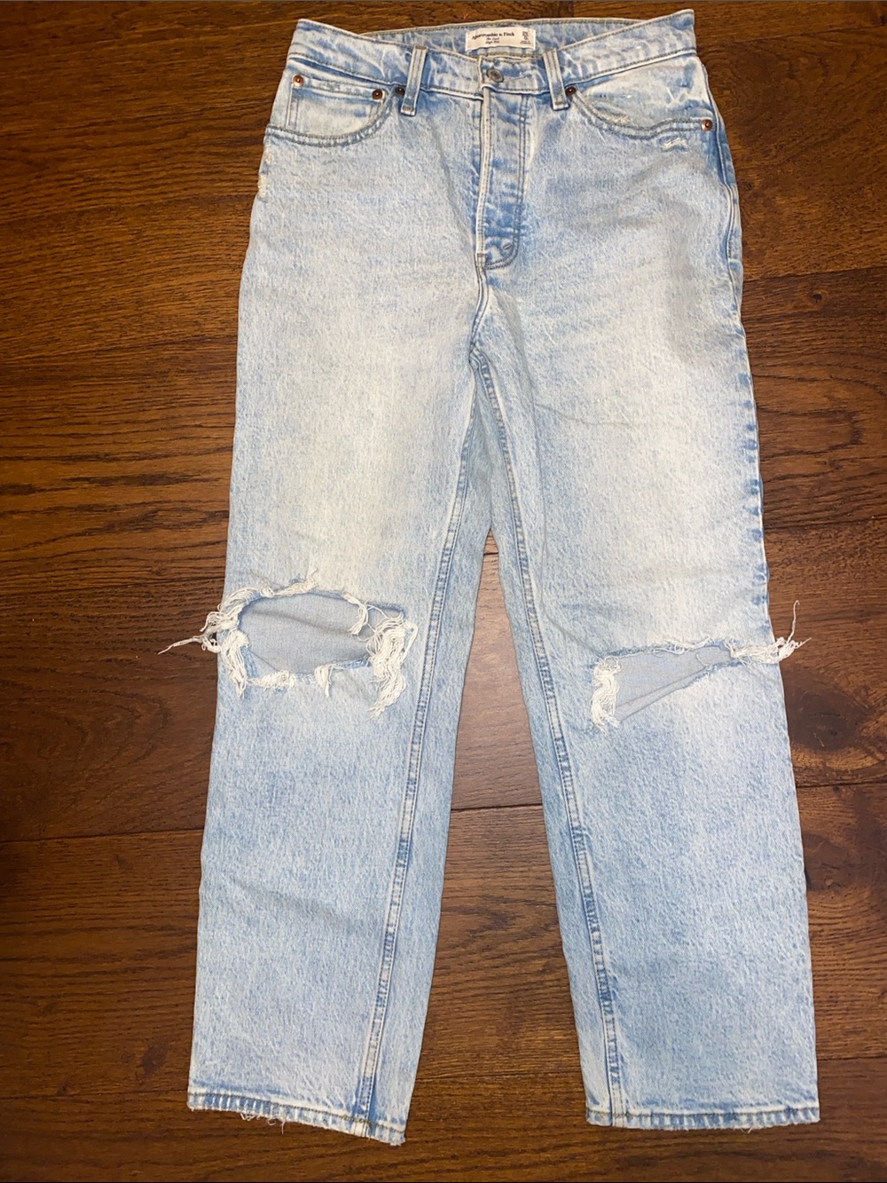 Abercrombie & Fitch Light Blue Distressed Jeans